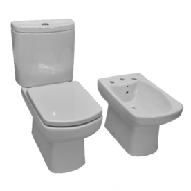 Combo de sanitarios Roca Dama Senso inodoro, deposito y bidet