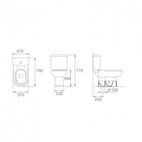 Combo de sanitarios Roca Dama Senso inodoro, deposito y bidet - Imagen 3