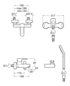 Griferia Monocomando Lluvia De Baño Roca L20 Exterior - Imagen 2