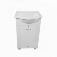 Vanitory de Pie Tipo Ferrum 45 cm Con Cajon Blanco Bacha Marmolina