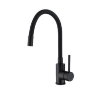 Griferia Monocomando Cocina Pico Negro Flexible Tauro 221