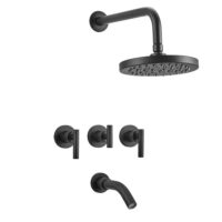 Griferia Peirano para bañera y ducha Adra Black 80-166N Ducha Grande