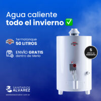 Termotanque Multigas Sherman 50 Lts de Pie blanco Superior - Imagen 2