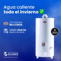 Termotanque multigas Sherman 80 Lts de Pie Blanco Superior - Imagen 2