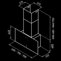 Campana de pared TST Azara 60 Cm Negro - Imagen 6