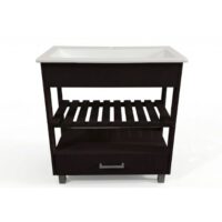 Vanitory de Pie Deck 60 cm Con Cajon Wengue Bacha Marmolina