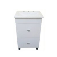 Vanitory de Pie Lanin 50 cm Con Cajon Blanco Bacha Marmolina