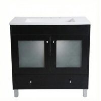 Vanitory de Pie Maral 80 cm Con Cajon Wengue Bacha Marmolina