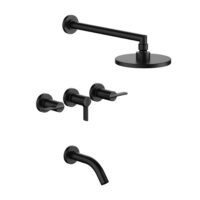 Griferia FV para bañera y ducha Lluvia 0103/G8 Mauna Negro Mate